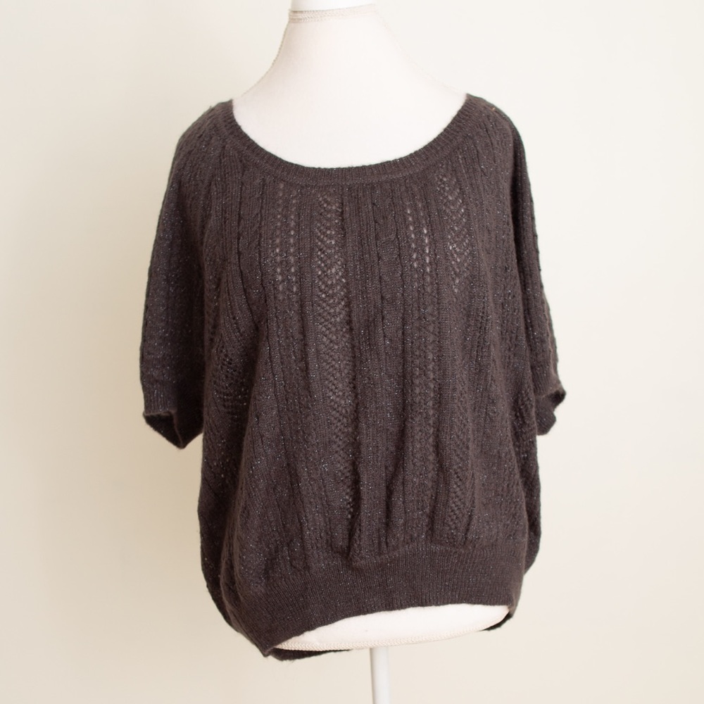 Charcoal Grey Short-Sleeve Sweater